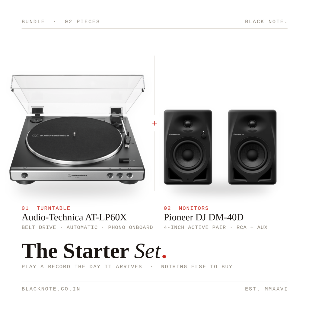 Pioneer DM-40D and Audio-Technica AT-LP60X vinyl turntable starter set